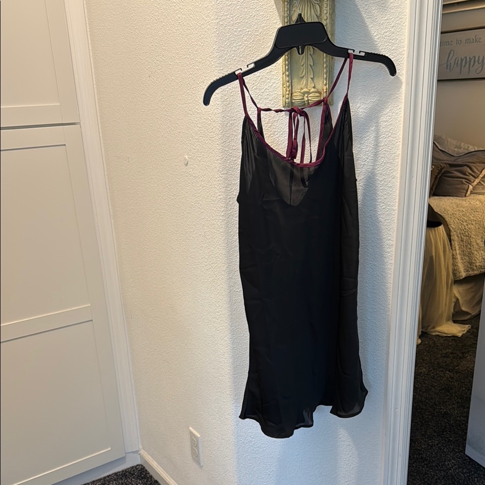 Free People Black and Purple Chemise Intimates Sleepwear